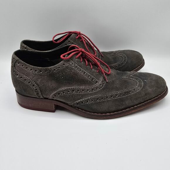 Cole Haan mens Colton suede charcoal gray oxford dress shoes size 8 main image 11